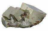 Cubic Pyrite Cluster With Quartz Crystals - Peru #46094-1